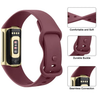 Fitbit Charge 5 6 Silicone Band - Comfortable Stylish Design