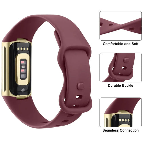 Fitbit Charge 5 6 Silicone Band - Comfortable Stylish Design