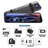 QOZ 10‘’ 3 Cameras 2.5K Mirro car Dash Cam Rearview Mirror Infrared Night Vision Loop Recording Streaming Media WIFI Dvrcar