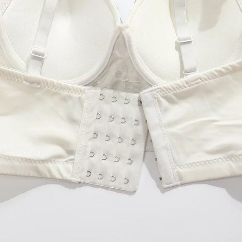 Rhinestone Glitter Bustier Corset Top Hook-and-Eye Nightclub Party Bralette