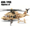 2024 Sluban WW2 Military Russia Air Weapon Mi-24 Helicopters Hind Model Building Blocks Classics Fighter Bricks Plane Toy