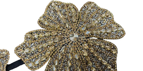 Handmade Crystal Flower Embroidery Rhinestone Costume Bra