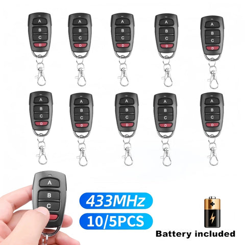 10/5pcs Wireless RF 433mhz Remote Control Copy Code Garage Door Gate Duplicator 433 Mhz Key Remote Opener