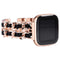 rose gold - black leather / for Fitbit Versa 4