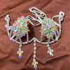 Sparkly Samba Carnival Stone Wire Bra Hand-Beaded Stage Costume Top