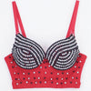 Rhinestone Beaded Bustier Corset Crop Top High Fashion Evening Party Bralette