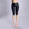 Women's Oil Glossy Sheer High-Waist Shaping Shorts Satin Smooth Leggings