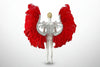 Two-Layer Feather Backpiece with Matching Rhinestone Headdress