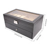 Leather 6 Watch Box Jewelry Case 9 Piece Eyeglasses Storage Sunglass Glasses Display Drawer Lockable Case Organizer Black