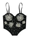 Pearl & Sequin Embroidered Floral Bustier Corset Top Asymmetric Camisole Bralette