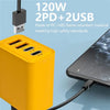 120W fast charger type-C Quick Charge 3.0 USB charger adapter for Samsung iPhone Xiaomi 2PD 4 ports fast charging EU/US plug