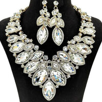 Rhinestone Drop Necklace & Earring Set