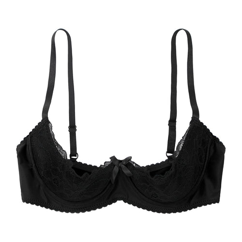 Lace Underwire Half-Cup Balconette Bra