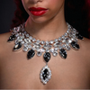 Rhinestone Water Drop Pendant Necklace & Earring Set