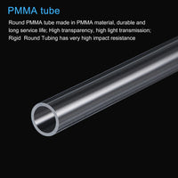 4 Pack Acrylic Pipe Rigid Round Tube Clear 0.4"(10mm) ID 1/2"(12mm) OD 20" High Impact for Lighting, Models, Plumbing, Crafts