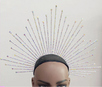 Rhinestone Sunburst Headpiece & Earring Set