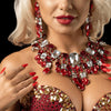 Exaggerated Red & White Jewelry Set