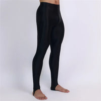 Men's Oil Glossy Sheer High-Stretch Pencil Pants Satin Smooth Leggings