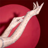 Ultra-Thin 1D Dot Oil Shiny Opera Length Gloves Sheer Glossy Performance Gloves
