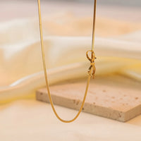 Bow Collarbone Necklace Stainless Steel Jewelry Personality Girl Party Accessories Snake Bone Chain