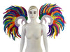 Showgirl Feather Wing Backpiece with Rhinestone Scroll Frames