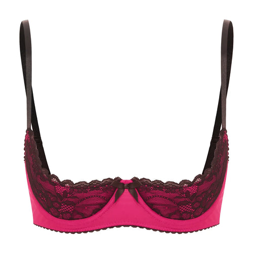 Lace Underwire Half-Cup Balconette Bra