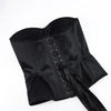 Overbust Corset Bustier Top Built-In Bra Cup Lace-Up Waist Cincher