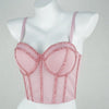Pearl Beaded Bustier Corset Crop Top Push-Up Evening Party Camisole