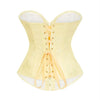 Victorian Floral Jacquard Overbust Corset Front Busk Lace-Up Bustier Top