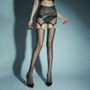 2-in-1 Oil Glossy 1D Sheer Garter Stockings with Lace Package Hip Skirt Tights Set