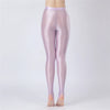 Thin Sheer Oil Glossy High-Stretch Pencil Pants Candy Color Yoga Leggings