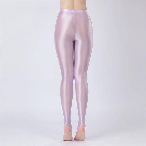 Thin Sheer Oil Glossy High-Stretch Pencil Pants Candy Color Yoga Leggings