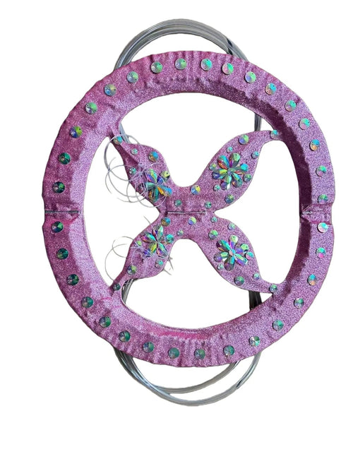 Rhinestone-Embellished Feather Backpiece Frame with Harness