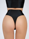 High-Waist Oil Glossy Sheer G-String Thong Satin Smooth Seamless Briefs