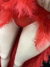 V-Neck Crystal Corset High-Low Feather Gown & Special Occasion Birthday Dress