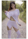 Hollow Out Buckle Shaper Oil Shiny Leggings Garter Belt Pencil Pants