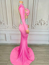 Rhinestone Floral Embroidered Mermaid Gala Gown & Trailing Evening Dress