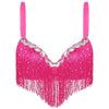 The Stardust Oasis Sirena – Sequined Tassel & Rhinestone Push-Up Belly Dance Bra Top