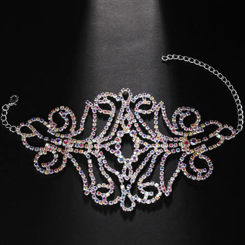 AB Rhinestone Wrap Snap Bracelet