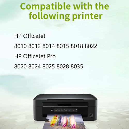4Pack Ink Cartridge Compatible with HP OfficeJet 8010 8012 8014 8015 8018 Series