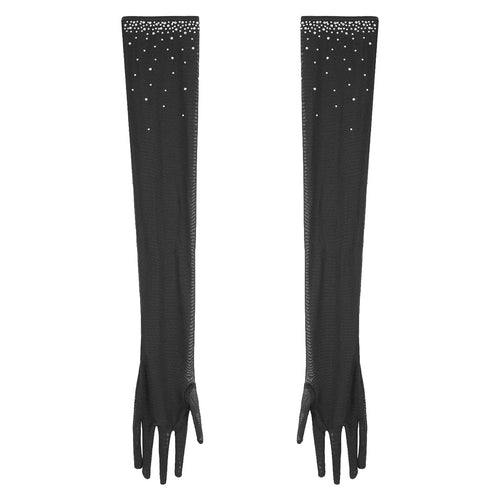 Sparkly Sequin & Fringe Dance Dress with Gloves Latin Stage Performance Costume