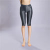 Women's Oil Glossy Sheer High-Waist Shaping Shorts Satin Smooth Leggings