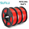 SUNLU PETG 3D Filament 1KG 3 Rolls 1.75mm +/-0.02MM 3D Printing Filament Neatly Wound Filament Vacuum Packing Fast Shipping EzBuyCo