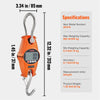 VEVOR 300/400 kg Digital Crane Scale Industrial Hanging Scale Handheld Mini Crane with Hooks Screen for Outdoor Fishing Garage