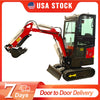 15HP Mini Excavator 1 Ton Crawler Excavator with Enclosed Cab Samll Digger Door to Door Delivery