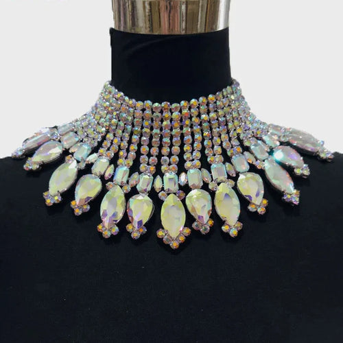 Radiating Statement Rhinestone Crystal Necklace