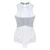 Sparkly Sequin & Fringe Dance Dress with Gloves Latin Stage Performance Costume