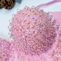 Gold Beaded Sequin Embroidery Bustier Corset Crop Top Party Bralette