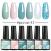 6Pcs/ Set Macaron Series Gel Nail Polish For Nails Glitter Nude Pink Blue Purple Hybrid Nail Art Gel Varnish Soak Off UV Gel Kit