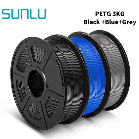SUNLU PETG 3D Filament 1KG 3 Rolls 1.75mm +/-0.02MM 3D Printing Filament Neatly Wound Filament Vacuum Packing Fast Shipping EzBuyCo